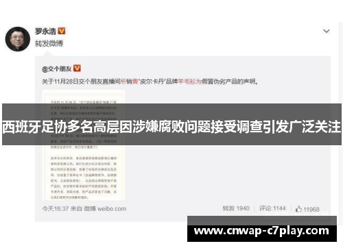 西班牙足协多名高层因涉嫌腐败问题接受调查引发广泛关注 西班牙足协多名高层因涉嫌腐败问题接受调查引发广泛关注